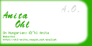 anita ohl business card